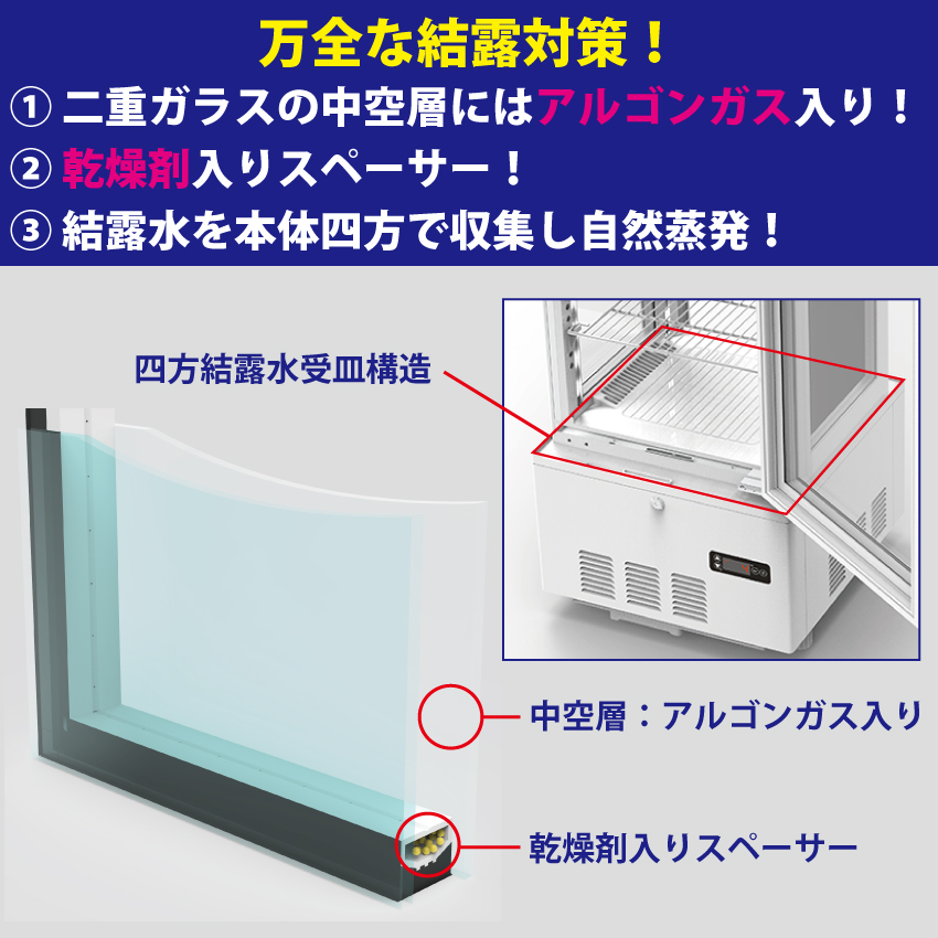 JCMオフィシャルショップ / 4面ガラス冷蔵ショーケース【JCMS-98 